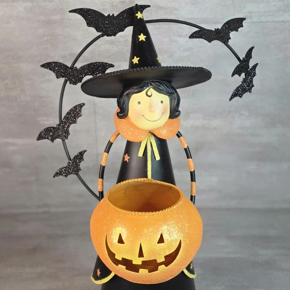 PartyLite Abracadabra Witch & Dracula Batcula Vampire Bats Candle Holder SET - Picture 8 of 16